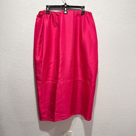 Vintage Jones New York 100% Silk  Fuchsia Pink Maxi Wrap Skirt Women’s 18W - Picture 6 of 7